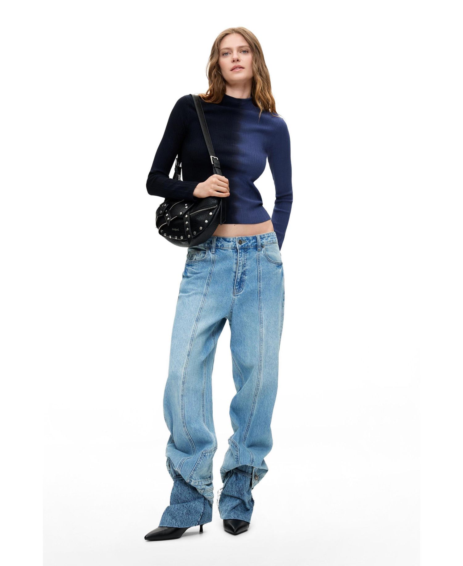 Women's Ribbed Two-Tone Sweater