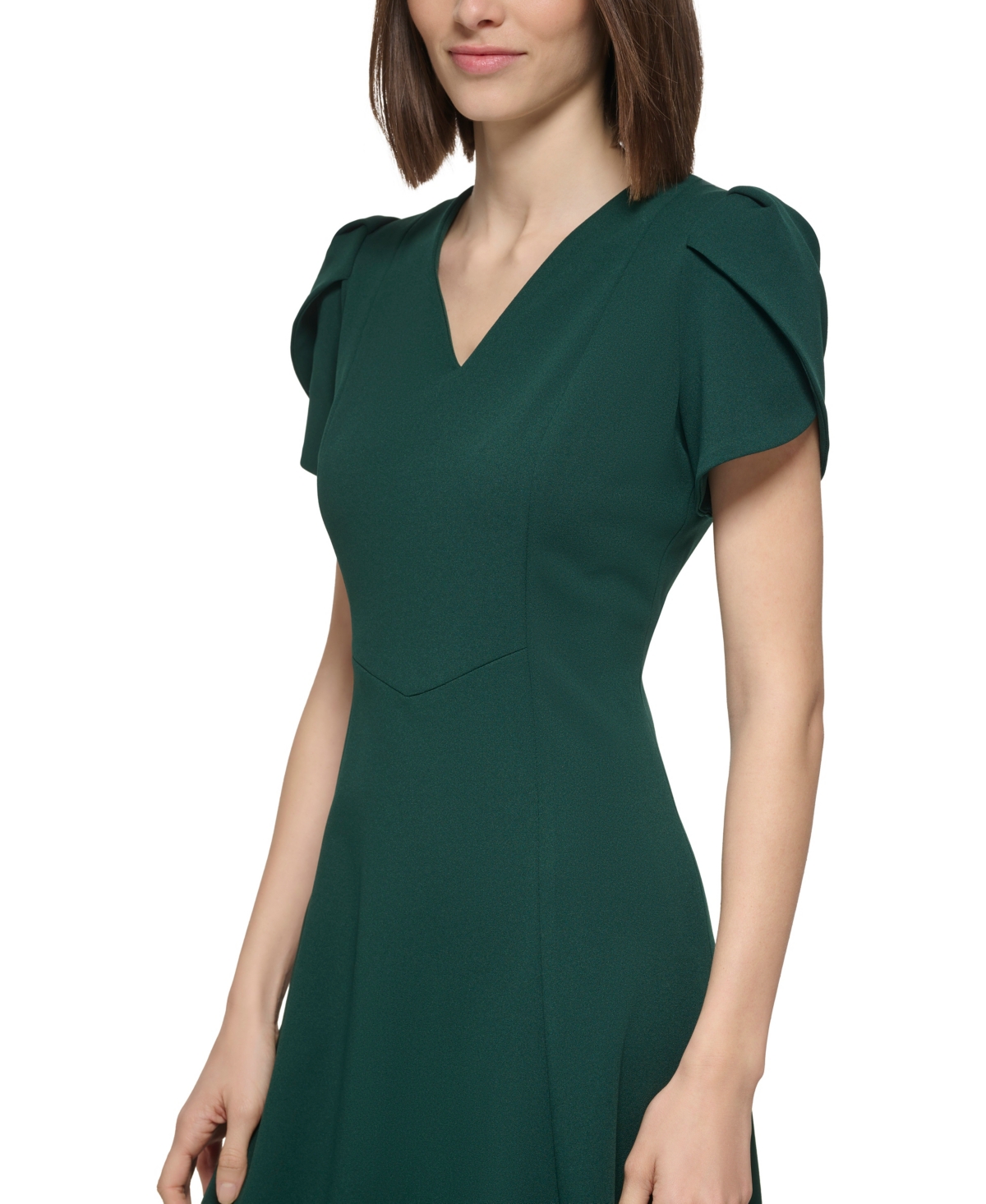Calvin Klein Women's V-neck Tulip-sleeve Dress