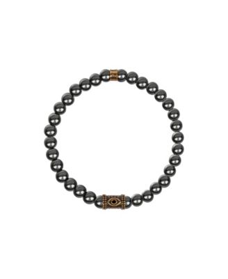 Hematite Evil Eye Charm Bracelet