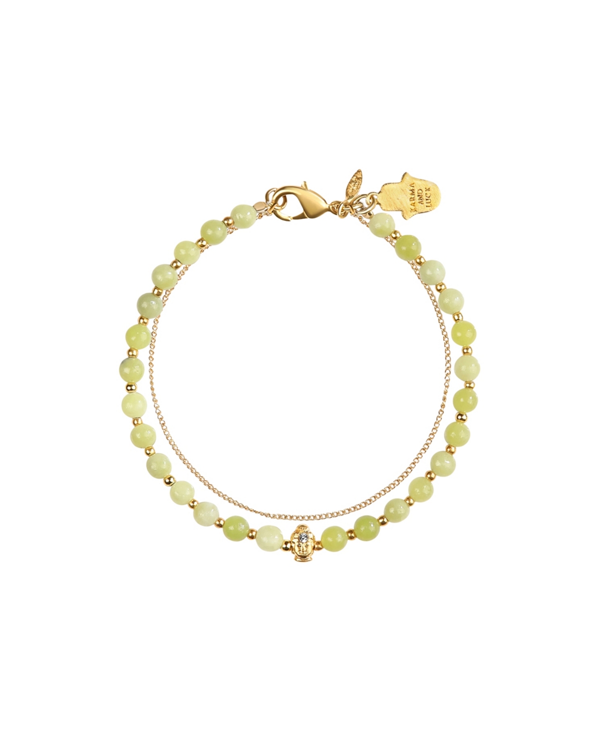Karma and Luck Enlightened Soul - Buddha Jade Gold Chain Bracelet