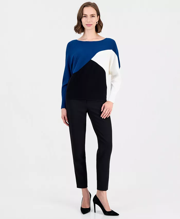 Women's Colorblock Ribbed-Knit Crewneck Pullover - thumbnail 9