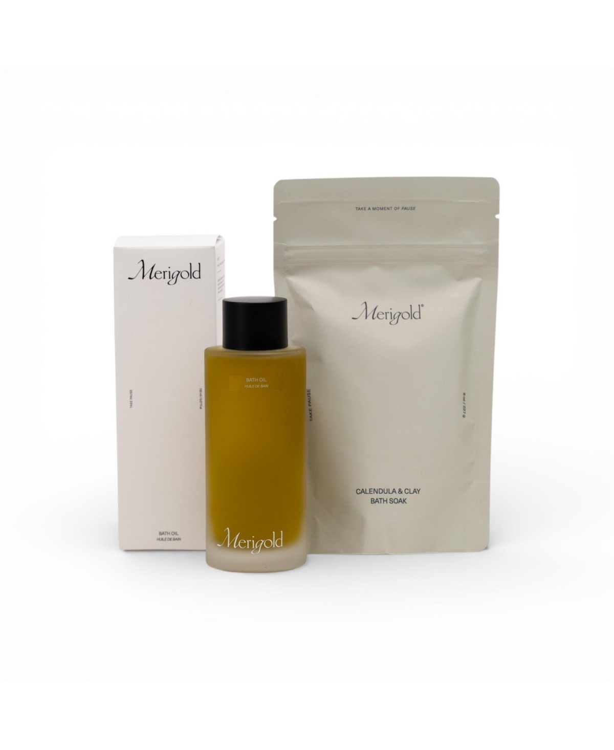 Merigold, Bath Oil and Calendula and Clay Bath Soak Bundle