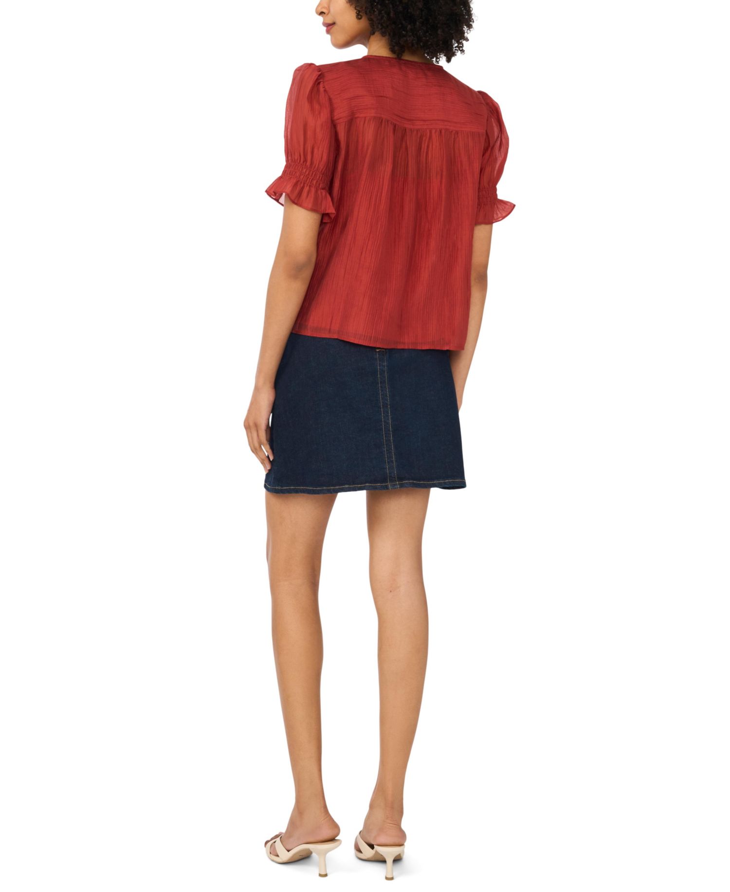 Women's Pintuck Short-Sleeve Top