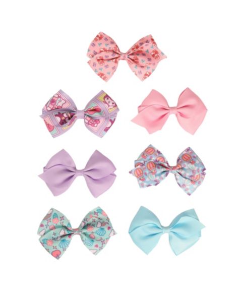 Детские аксессуары для волос Hello Kitty and Friends Bows for Hair 7-Piece Set Official License, Sanrio Hair Accessories with Kuromi and Badtz-Maru, цвет: Разноцветный