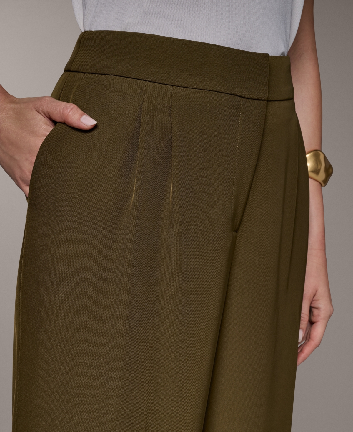 Donna Karan New York Petite High-Rise Wide-Leg Pants