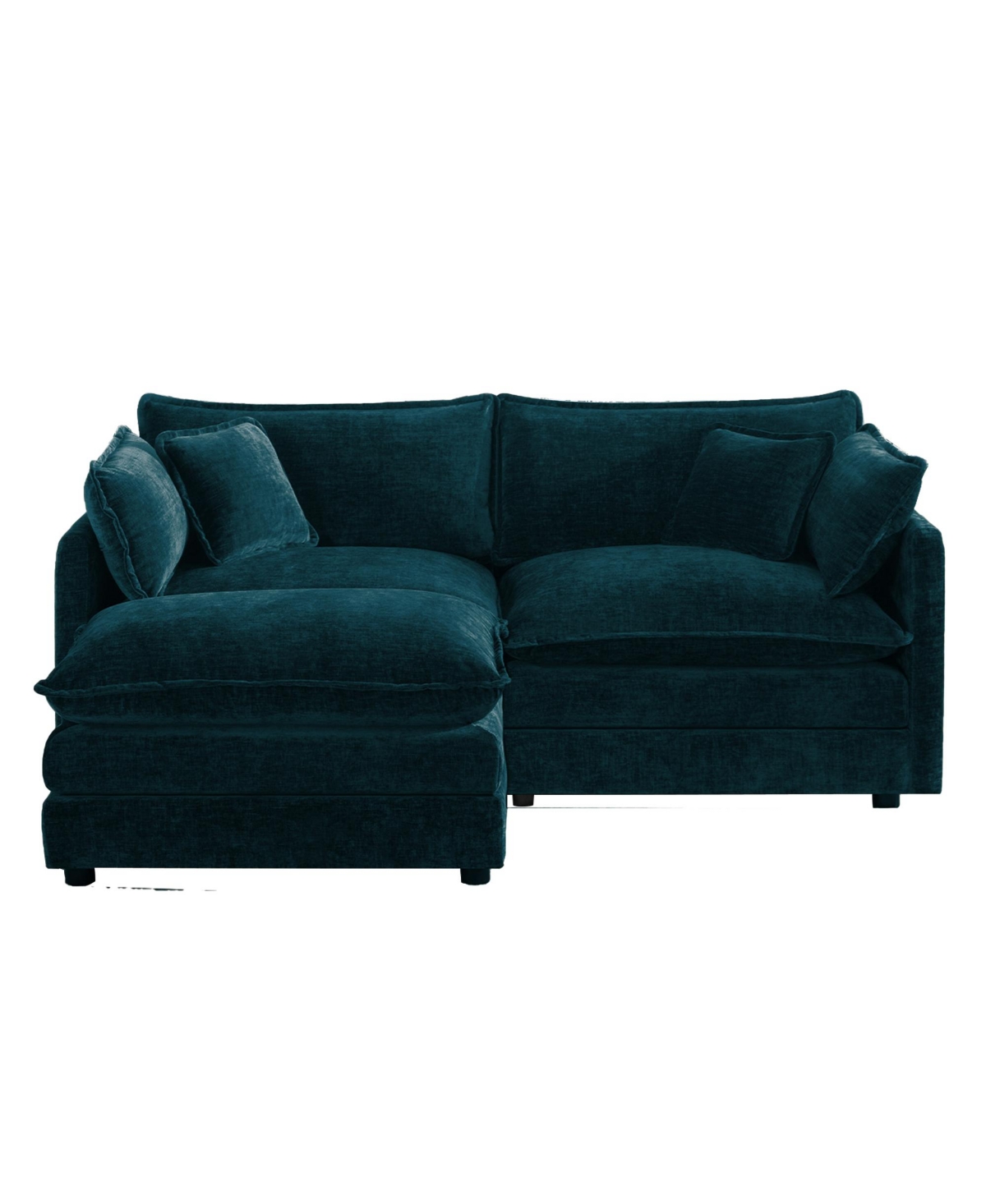 Boyel Living Chenille Two-Seater Sofa with 1 Footrest, 2 Seater L-Shaped Sectional Ottoman,Loveseat Ottoman for Small