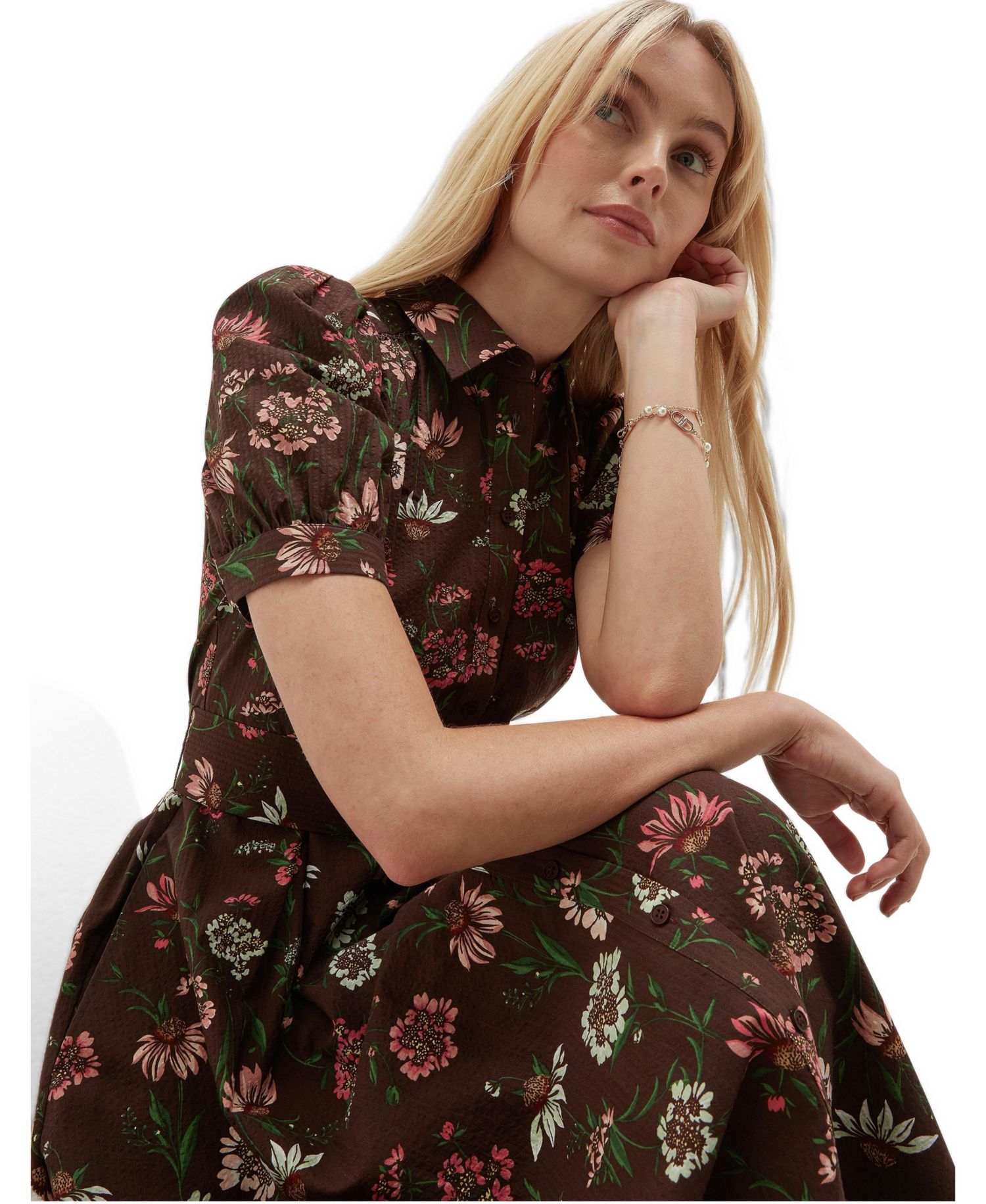 Women's Hester Floral Embroidered Shirt Dress