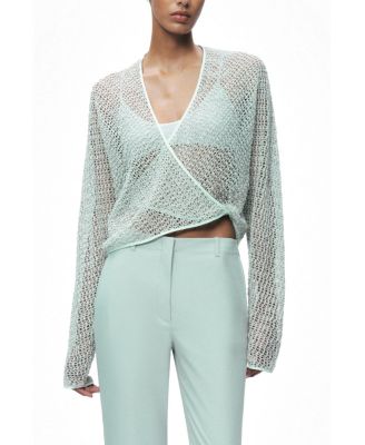 Women's Wrap Mesh Blouse