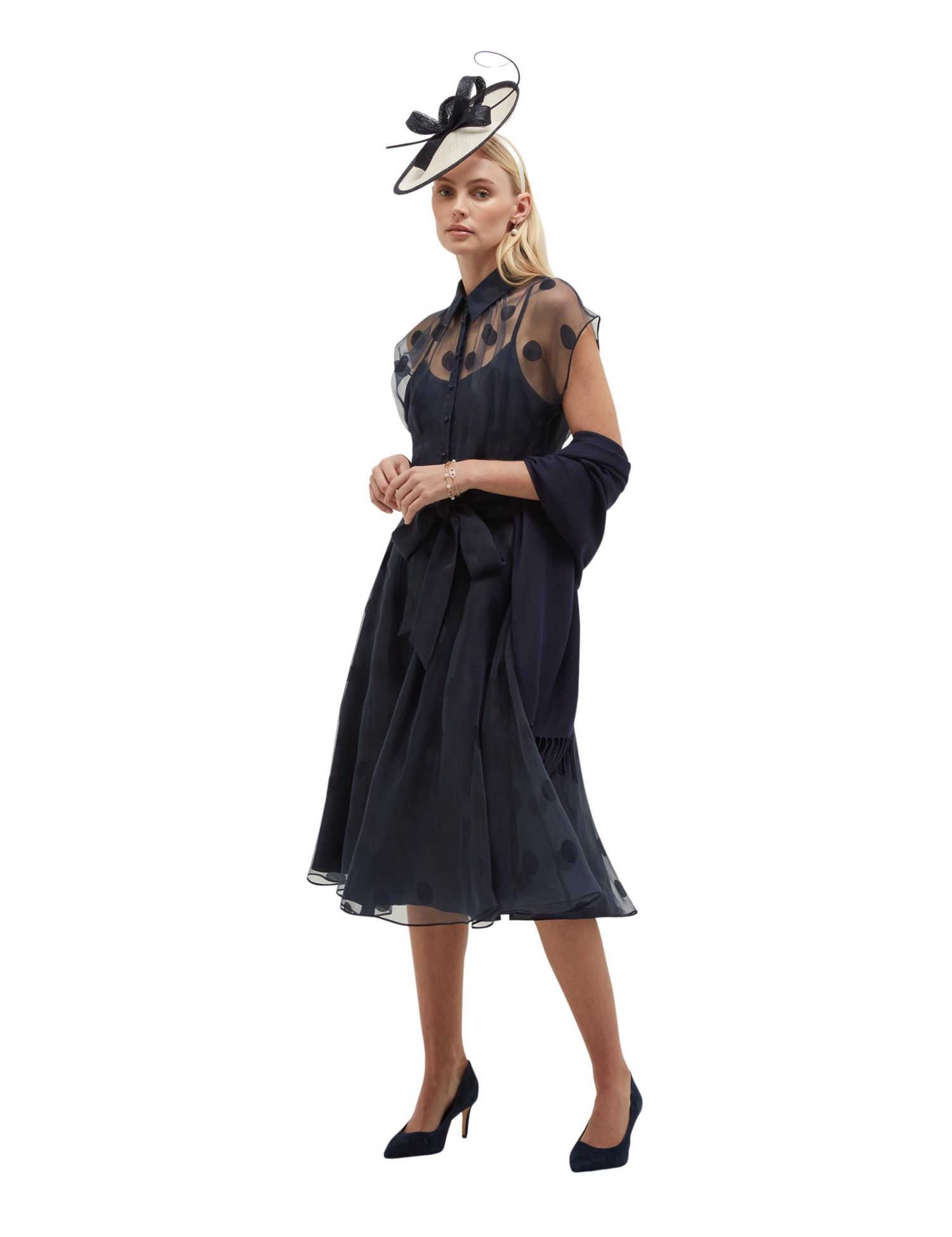 Women's Tess Sheer Polka Dot Shirt Dress