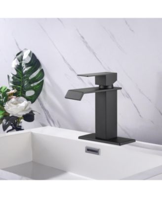 Single Handle Waterfall Spout Bathroom Faucet for Vanity Sink