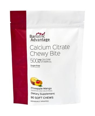 Calcium Citrate Chewy Bites 500 Milligram Highly Absorbable and Digestible Vitamin D3 Easily Chewable Calcium Supplement 90 Count