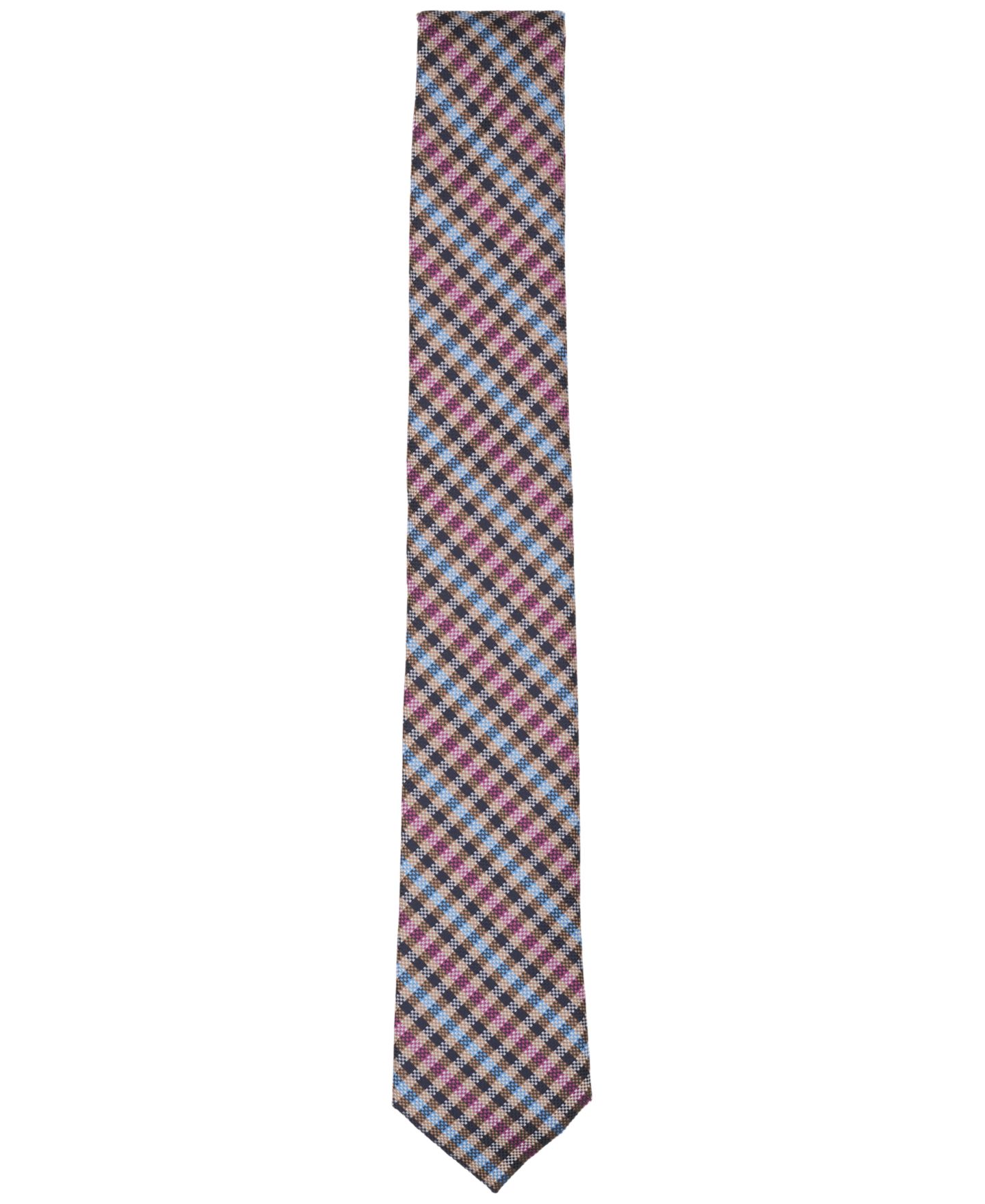 Мужской галстук Bar III Regatta Grid Pattern Tie, цвет: Серо-коричневый — фото 2