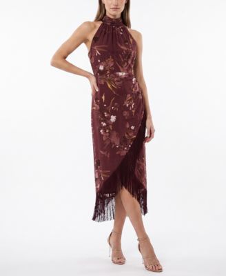 Women's Tassel Trimmed Halter Dress