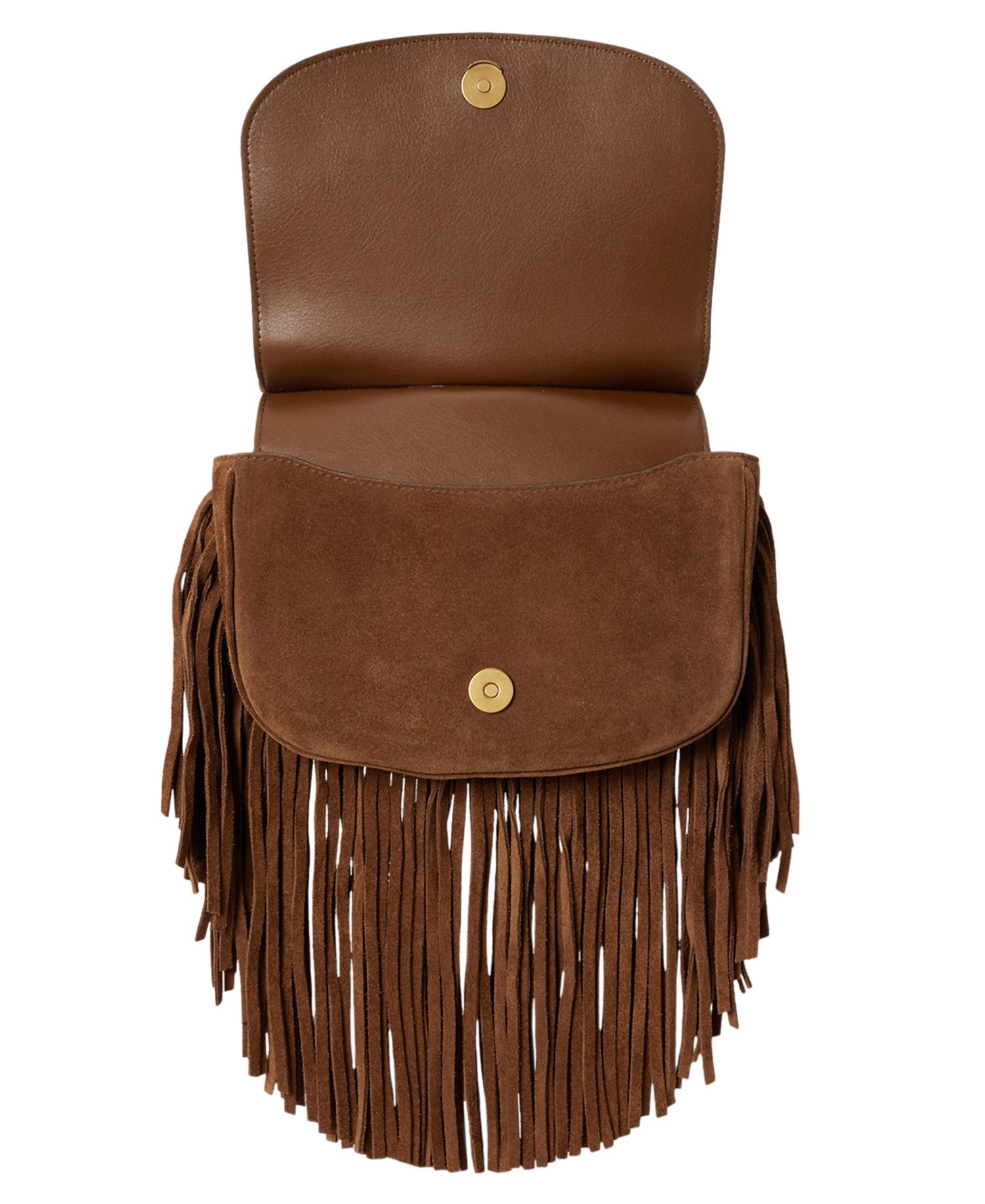 Marcy Suede Fringe Trim Small Crossbody Handbag