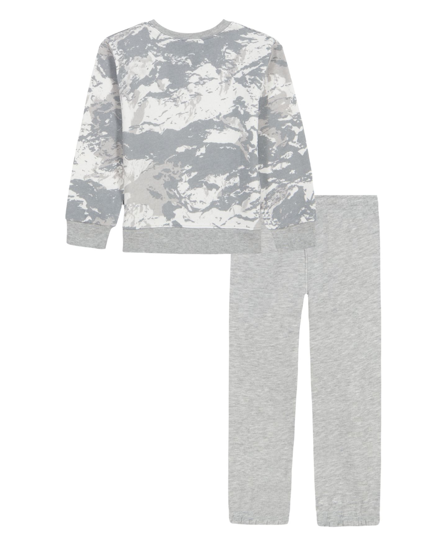 Детский флисовый комплект Under Armour Rival для мальчиков 2T-4T: свитшот и джоггеры, цвет: Белый камуфляжный / Серый меланжевый — фото 2