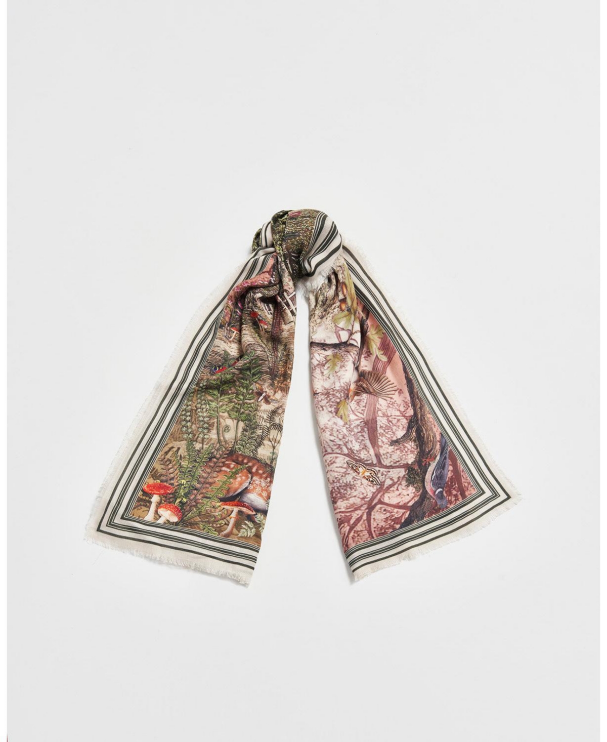 Fable England Women's Taupe Woodland Tales Long Scarf