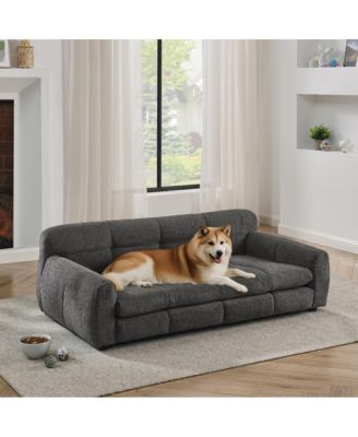 Soft and Comfortable Pet Bed for Big and Oversized Dogs, Durable Elevated Dog Sofa Bed, Modern and Fashionable Linen Fabric Dog Sofa