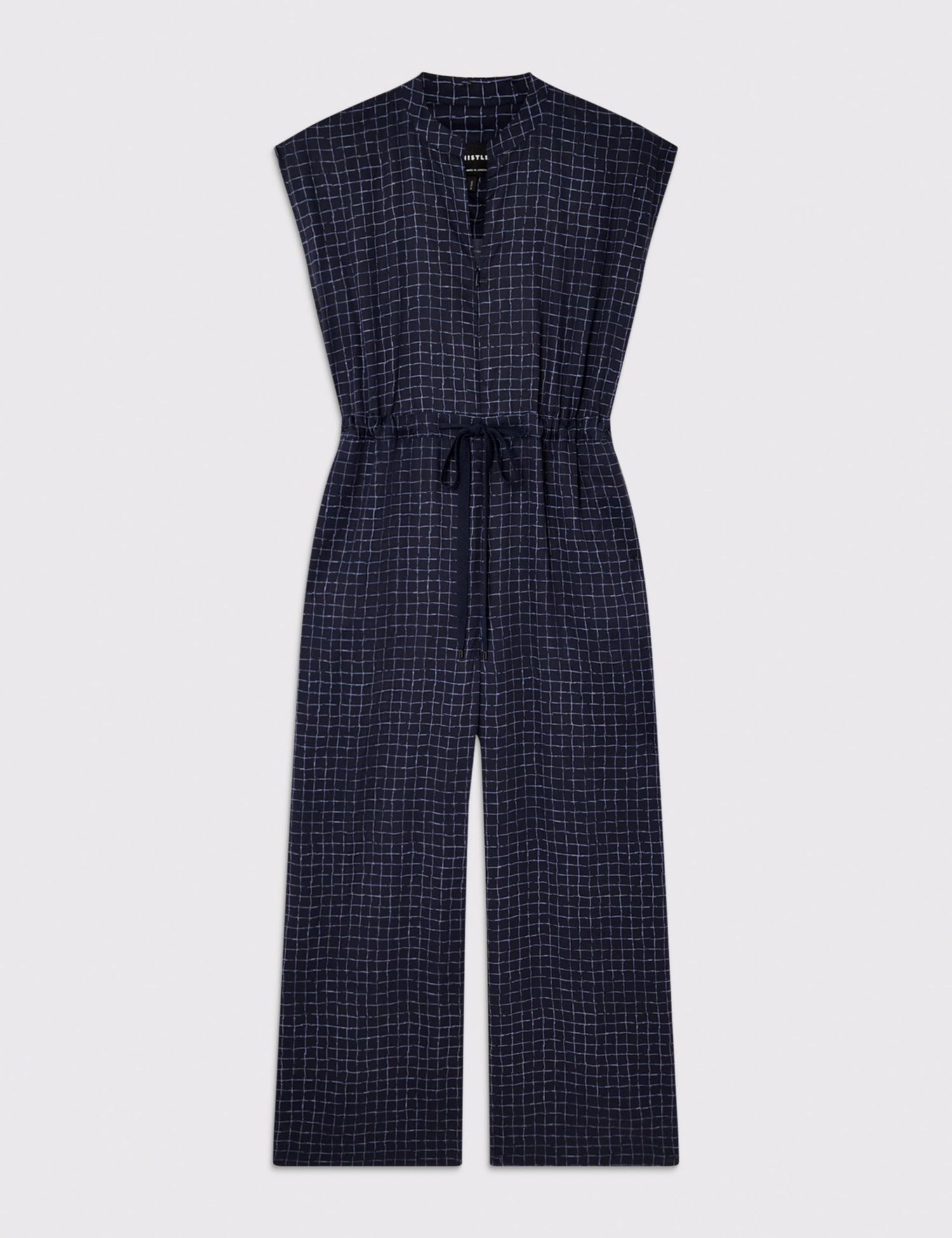 Women's Grid Print Sleeveless Jumpsuit