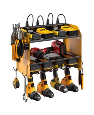 Power Tool Organizer Wall Mount Charging Station 8 Outlet Heavy Duty Rack Holder Gift