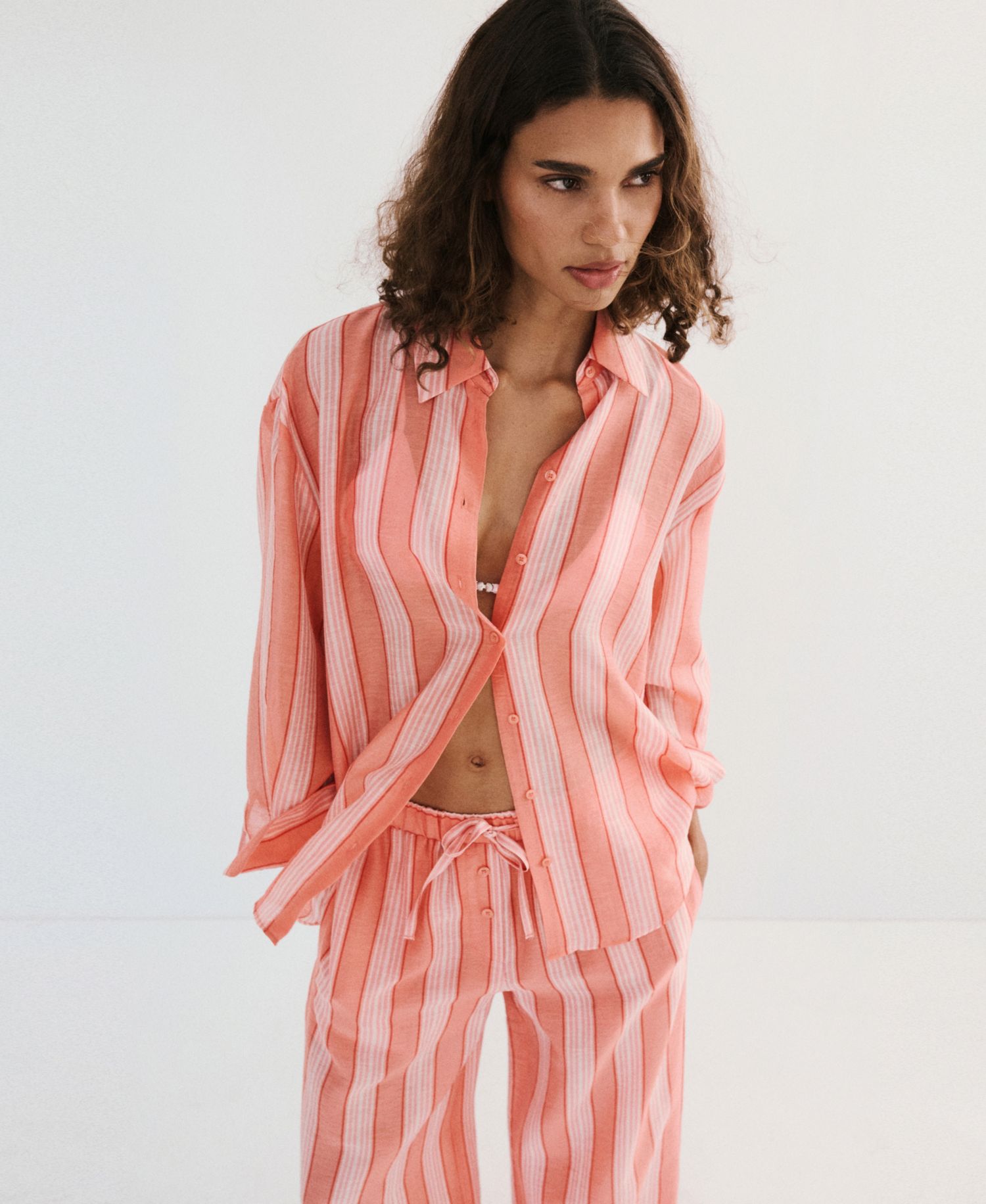 Women's Striped Linen-Lyocell-Blend Shirt