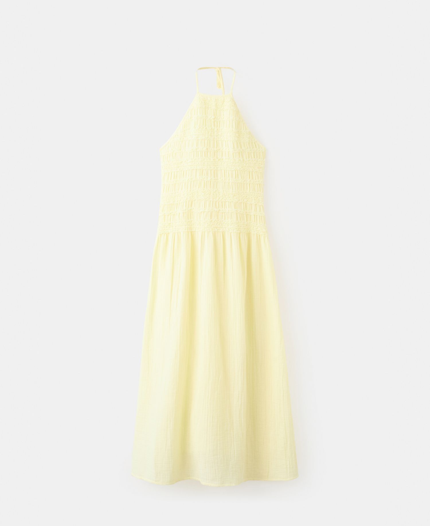 Women's Shirred Crinkle Halter-Neck Dress