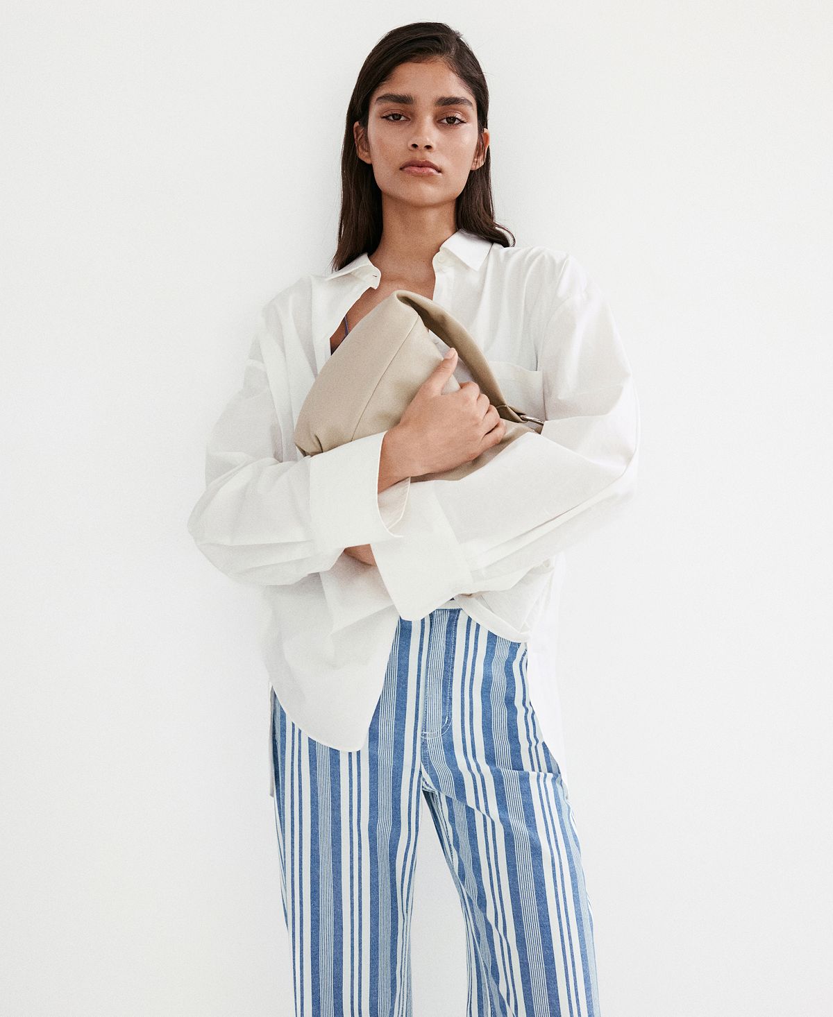 Mango Women's Straight Striped Jeans view 7 — MAYCSS fashion products