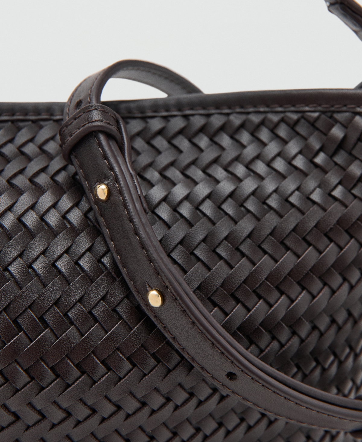Mango Women's Small Braided Bucket Bag