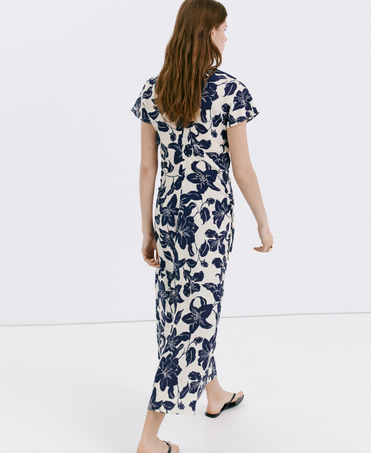 Women's Ruched Sides Floral Dress