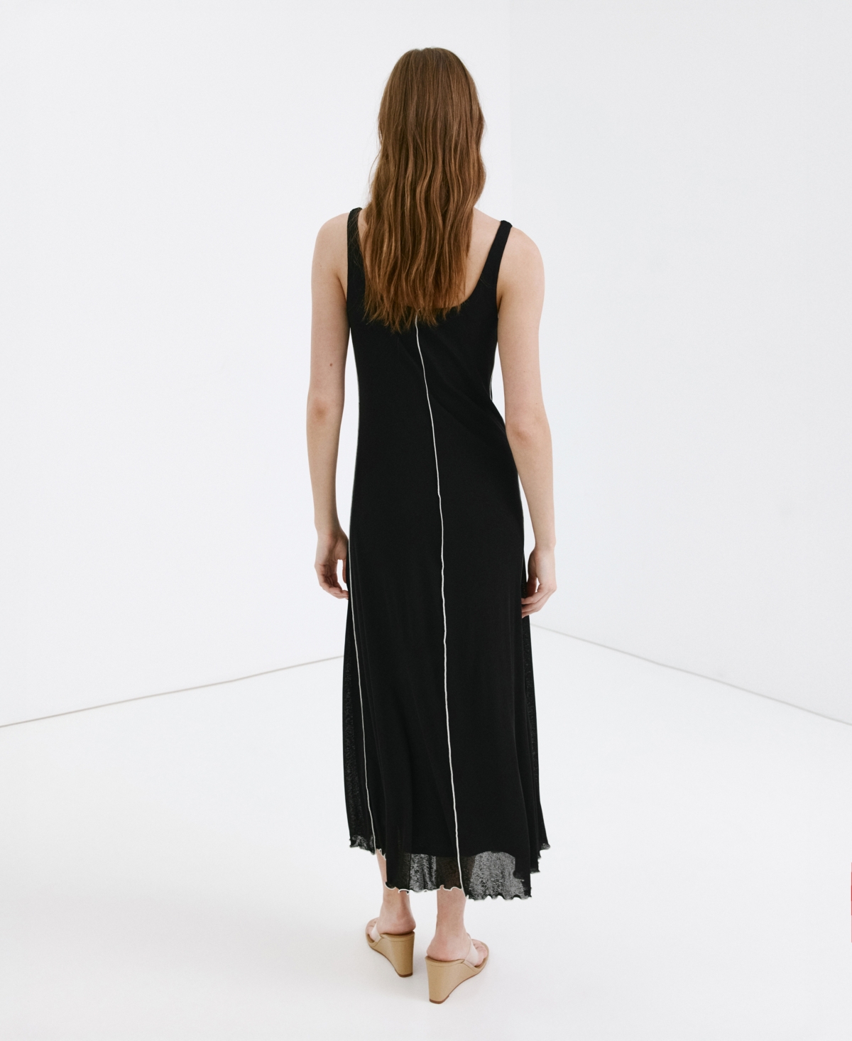 Mango Women's Contrasting Stitching Detail Knit Dress
