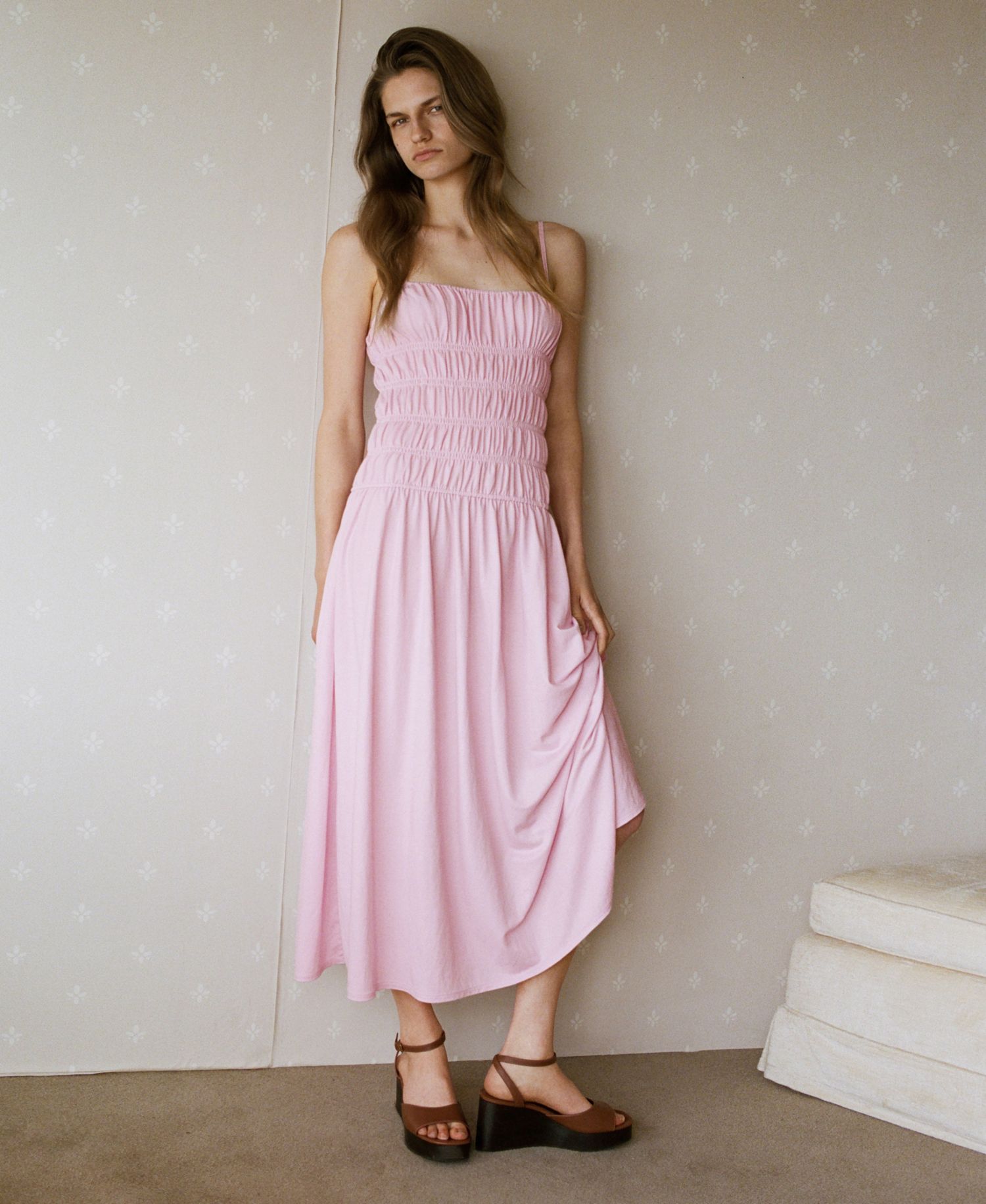 Women's Shirred Long Dress