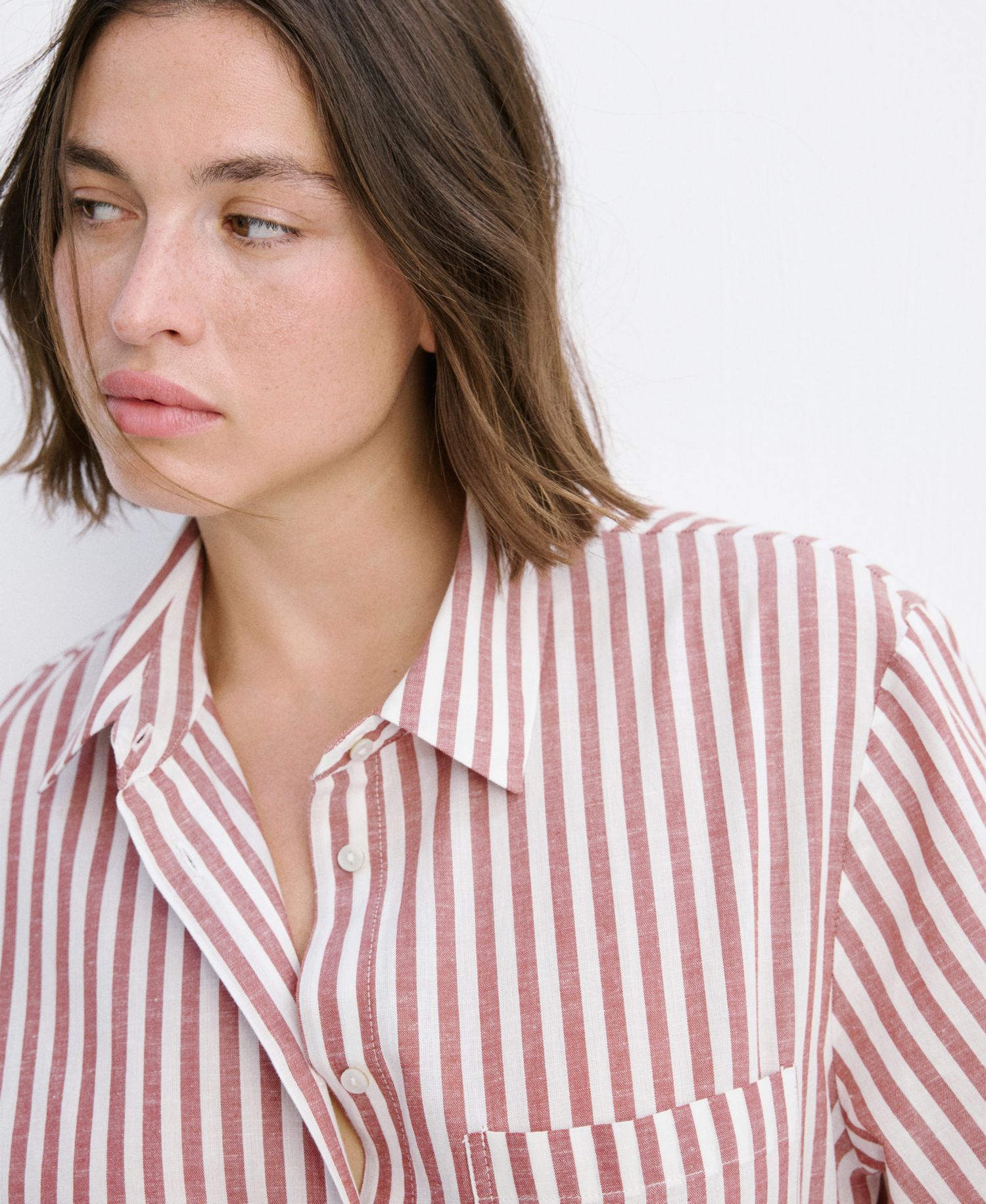 Women's Striped Cotton Linen Shirt