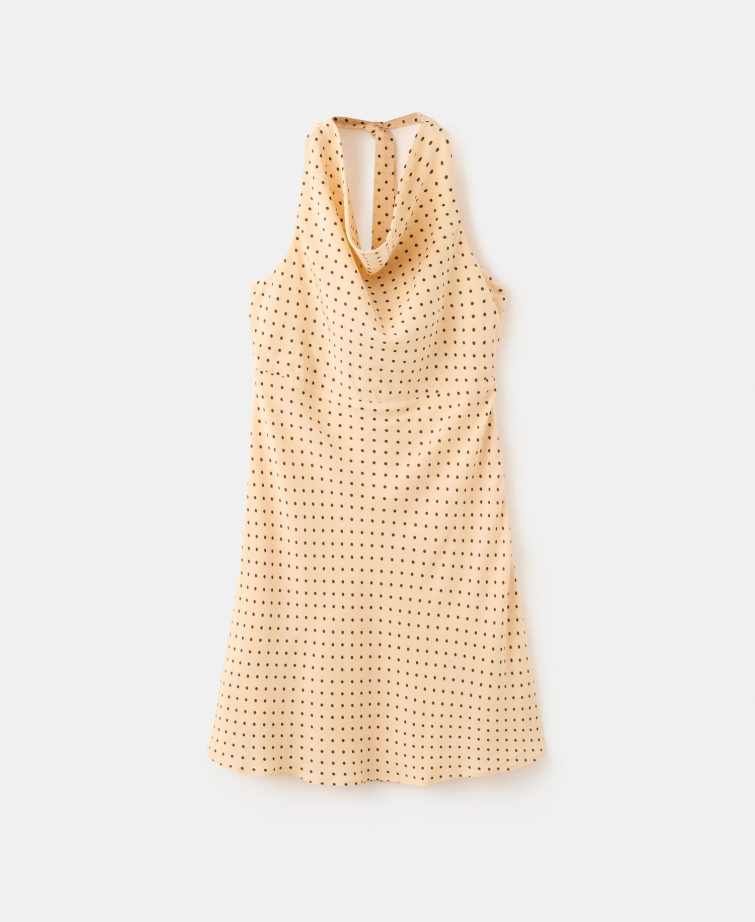 Women's Draped Neck Polka Dot Dress
