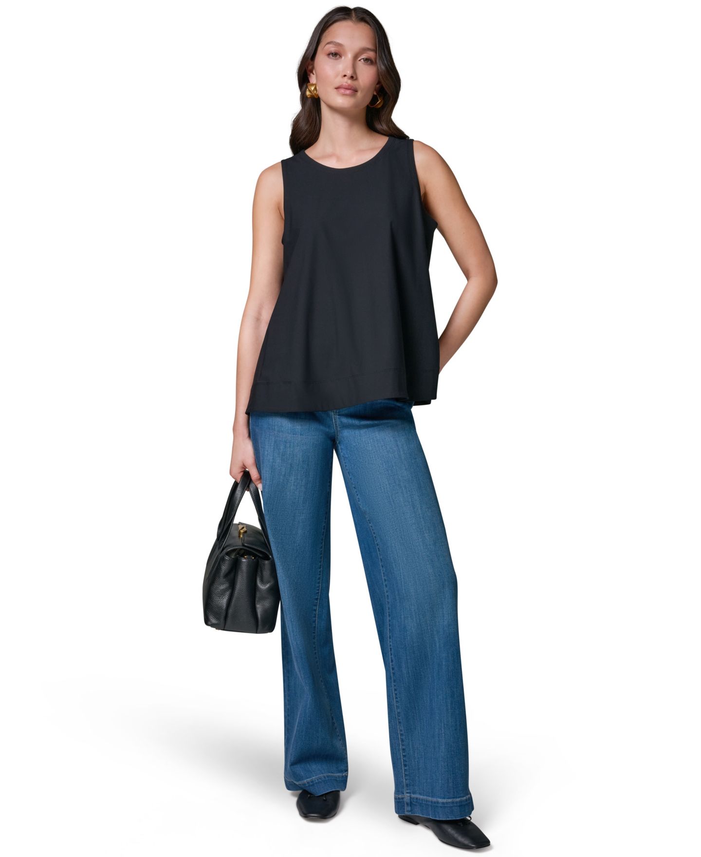 Женский топ Donna Karan Weekend 4-way Stretch Knit Sleeveless Top, цвет: Чёрный — фото 5