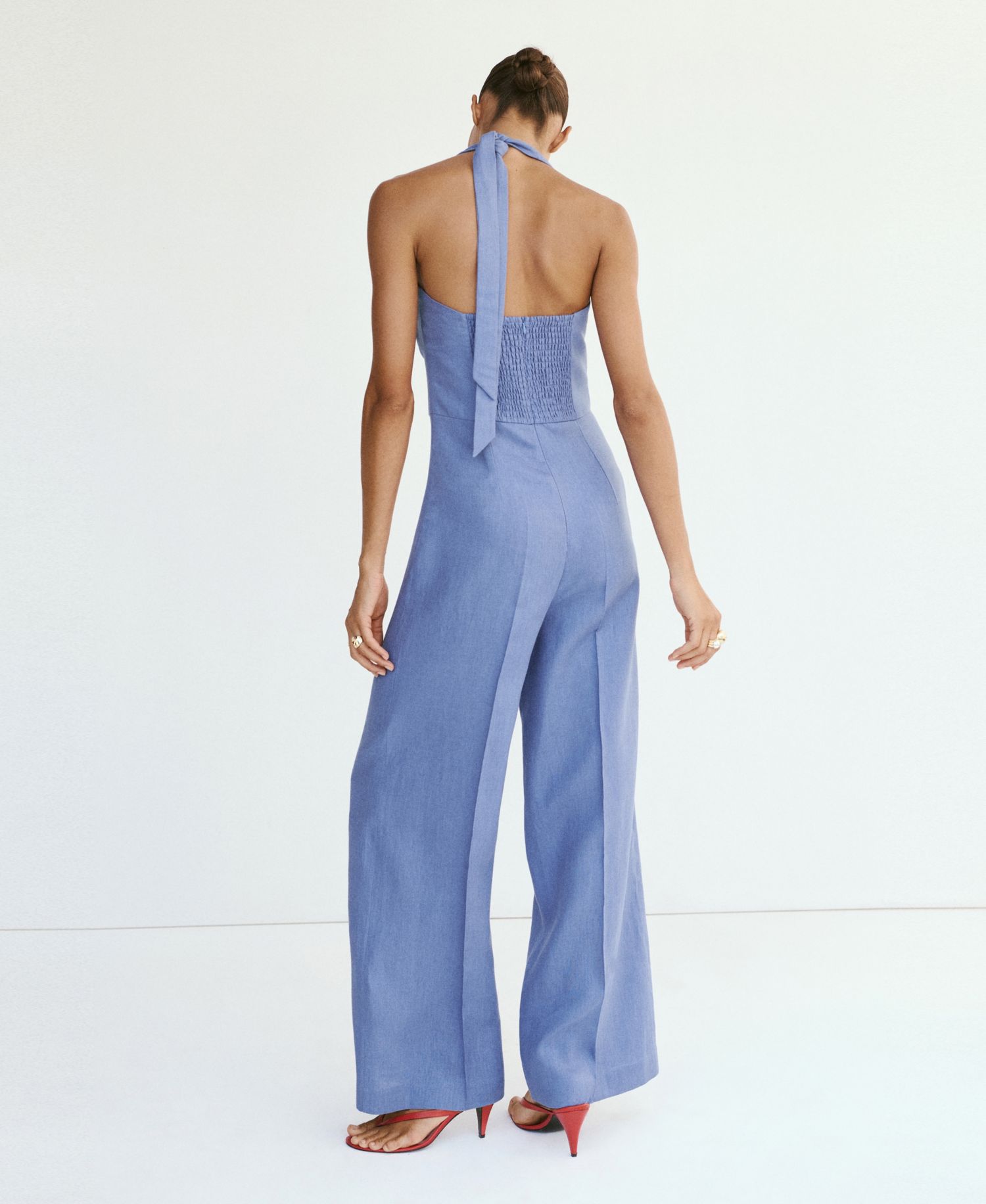 Women's Linen Halter Jumpsuit