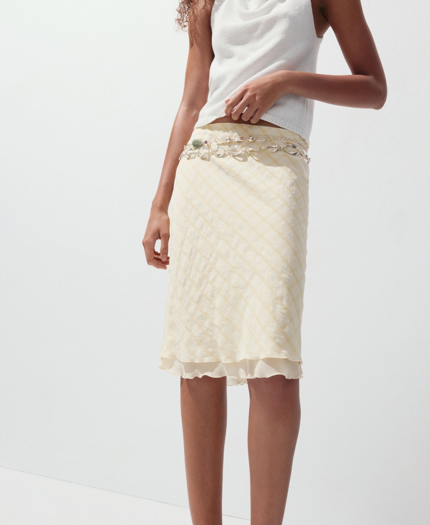 Women's Checked Midi Skirt