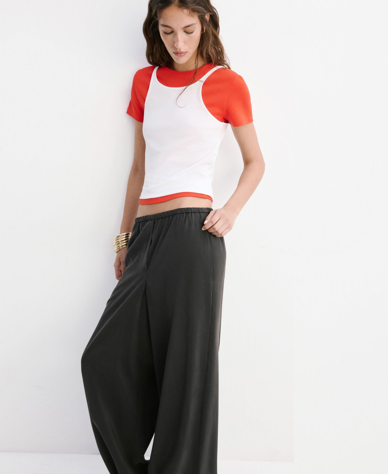 Women's Elastic Waistband Baggy Pants