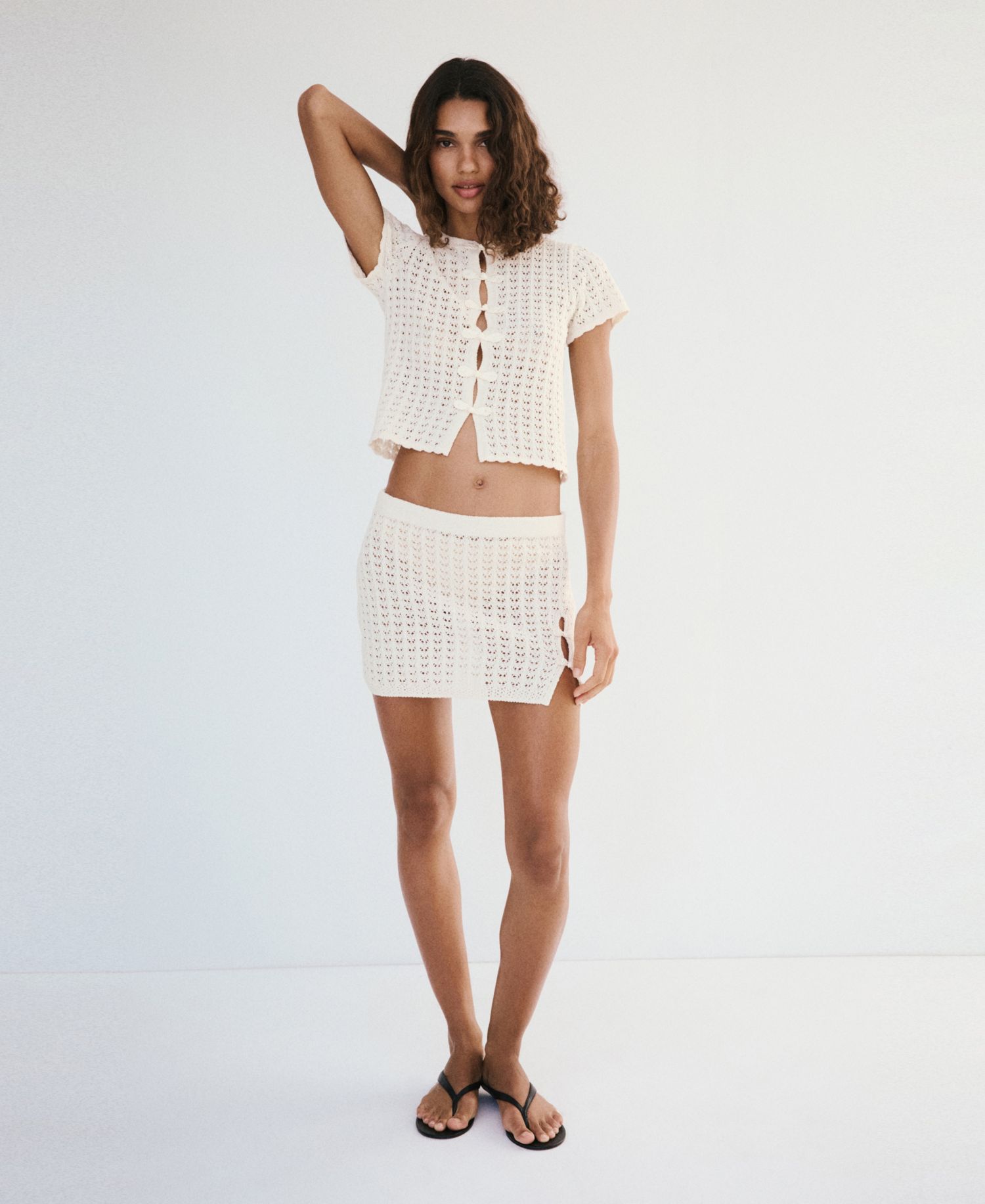 Women's Short Crocheted Cotton Skirt