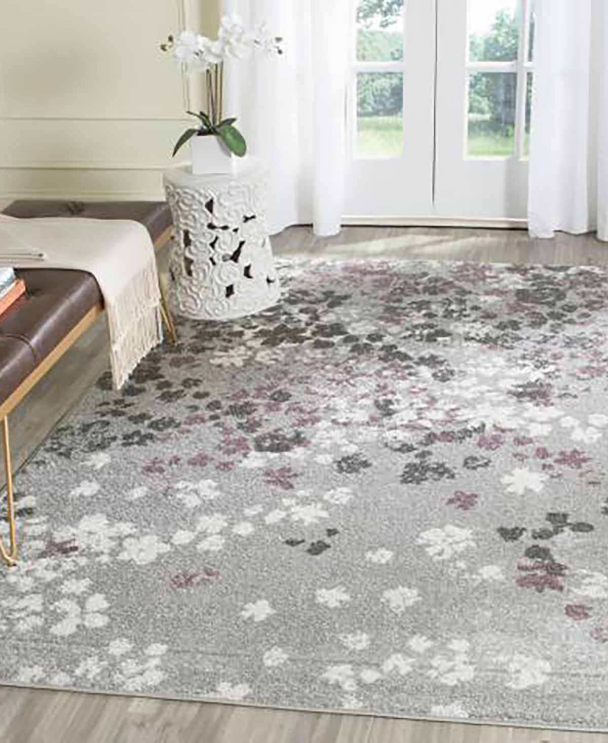 Safavieh Adirondack 115 Light Gray and Purple 9' x 12' Area Rug