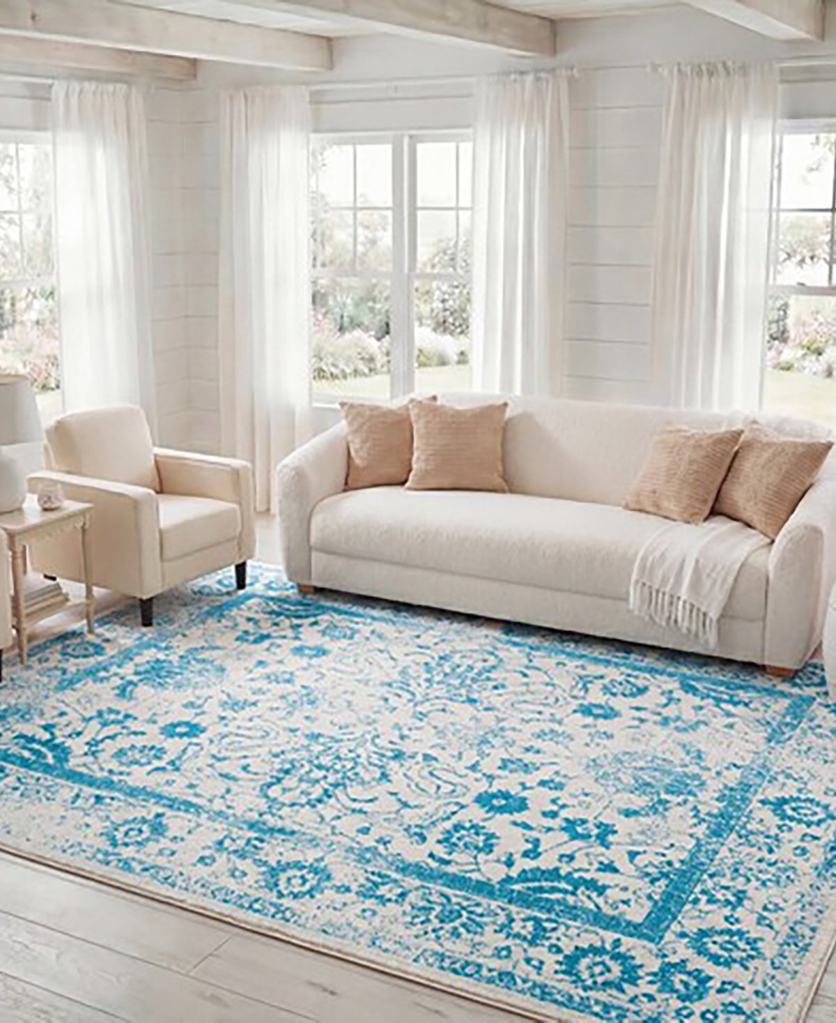 Safavieh Adirondack 109 Ivory and Teal 5'1" x 7'6" Area Rug