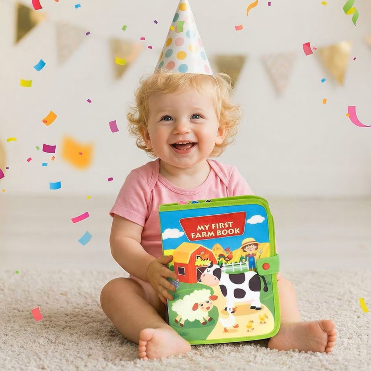 Детская игрушка Cowin Montessori Farm Busy Book, 10-Page Interactive Book, Ages 1+ — фото 7
