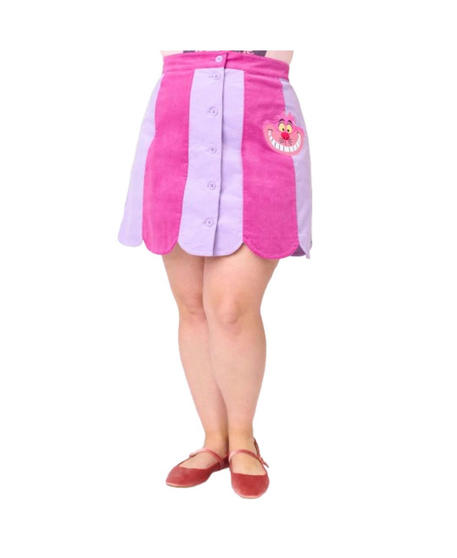 Plus Size Scallop Hem Corduroy Mini Skirt
