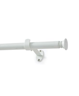 Shaker 3/4-Inch Adjustable Decorative Single Curtain Rod with Rounded End Cap Finials