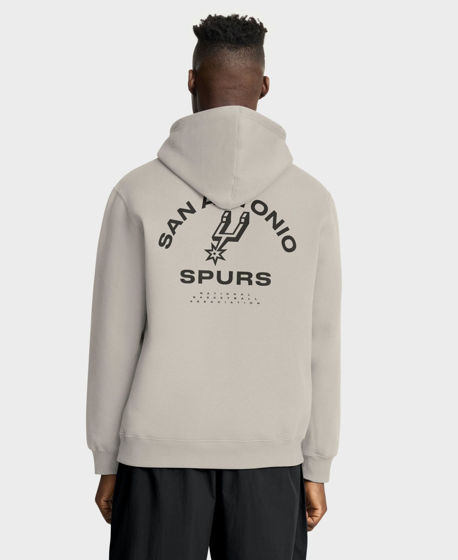Men's Off White San Antonio Spurs Crossover Collection Blocked Shot Premium Pullover Hoodie