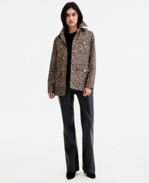 Женские куртки Michael Kors MICHAEL Women's Hooded Leopard-Print Anorak Jacket