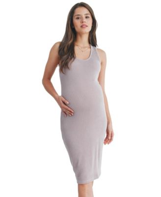 Maternity Ribbed Sleeveless Bodycon Tank Dress