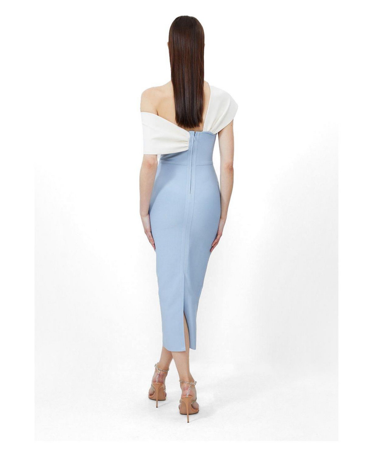 Karen Millen Women's Asymmetric Neckline Midi Dress