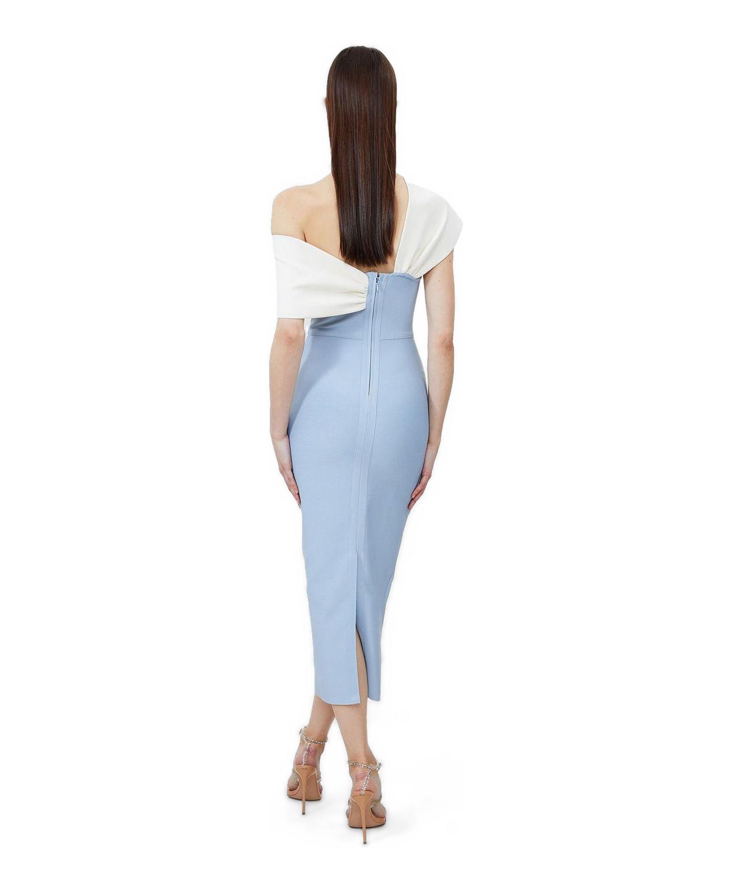 Women's Asymmetric Strap Knit Midi Dress