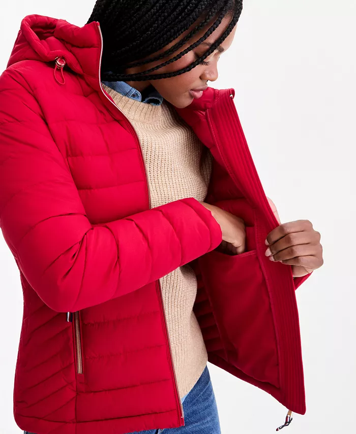 Women's Hooded Packable Puffer Coat, Created for Macy's - thumbnail 2