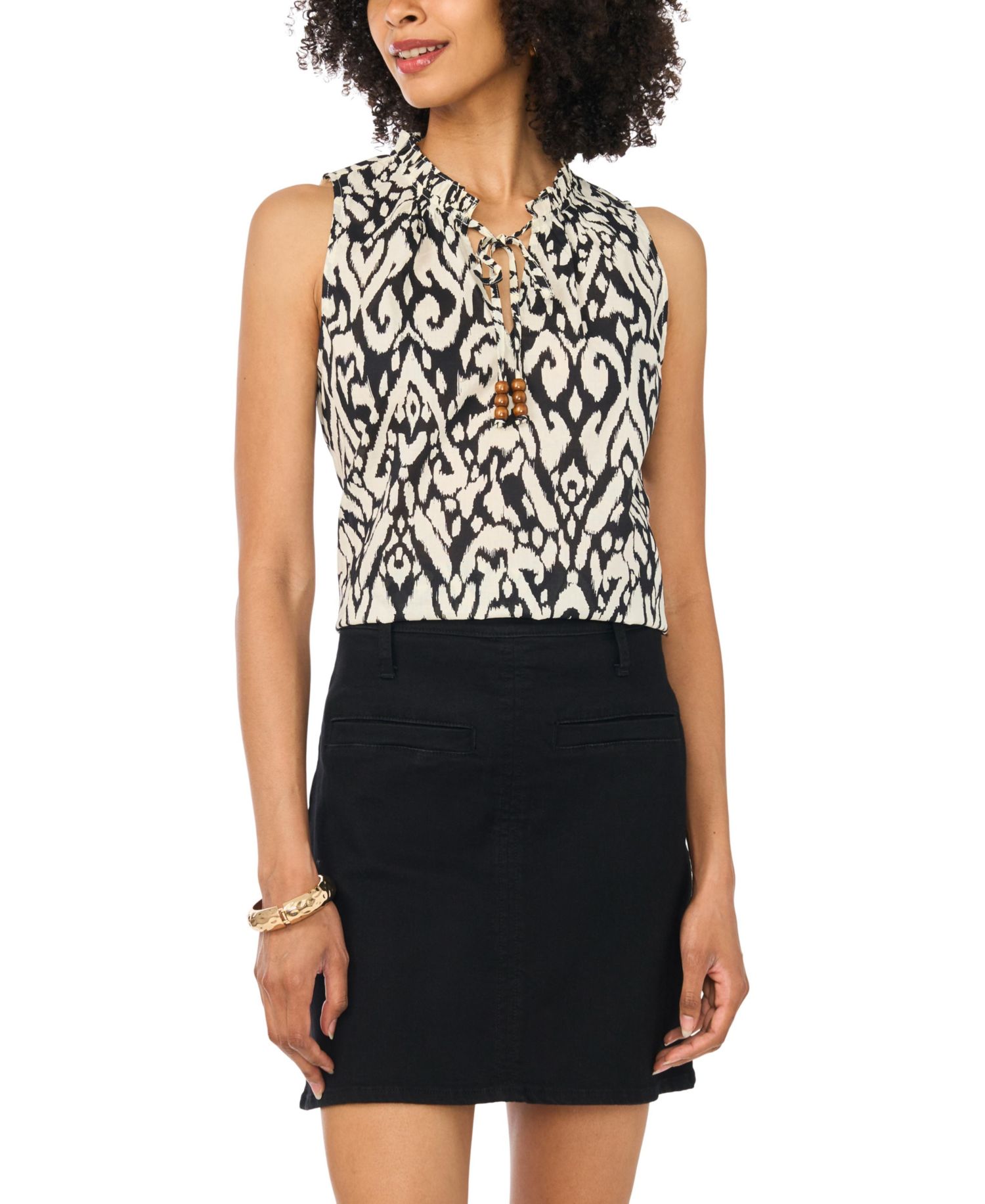 Women's V-Neck Front-Slit Top