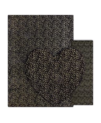 Metallic Leopard Foil Print Rugs